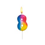 Sviečka „8“ farebná