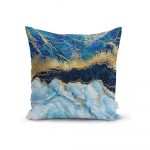 Obliečka na vankúš Minimalist Cushion Covers Marble With Blue, 45 x 45 cm