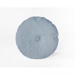 Svetlomodrý vankúš Linen Couture Cojin Redondo Light Blue, ⌀ 45 cm