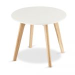 Biely konferenčný stolík s nohami z dubového dreva Furnhouse Life, Ø 48 cm