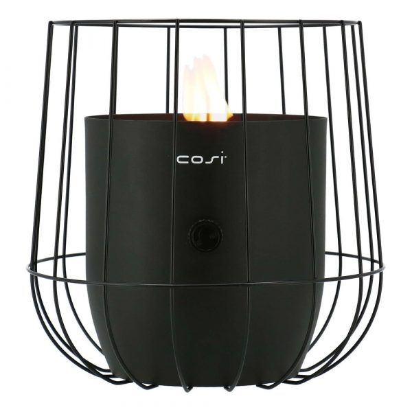 Čierna plynová lampa Cosi Basket, výška 31 cm