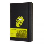 Čierny linajkový zápisník v pevnej väzbe Moleskine Rolling Stones, 240 strán