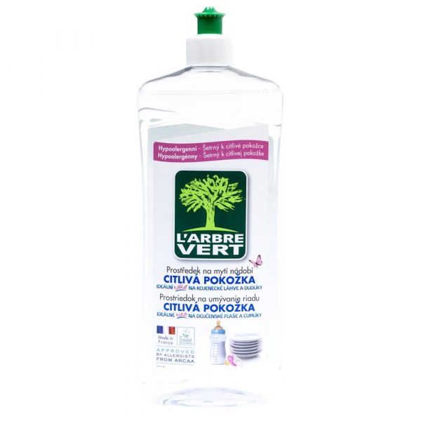 Ekologický prostriedok na umývanie riadu pre citlivú pokožku L´Arbre Vert Sensitive, 2×750 ml