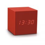Červený LED budík Gingko Gravitry Cube