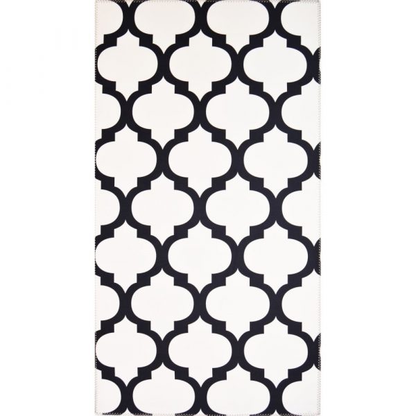Čiernobiely odolný koberec Vitaus Jessica, 50 x 80 cm