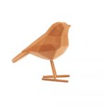 Hnedá dekoratívna soška PT LIVING Bird, výška 17 cm