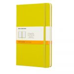 Žltý linajkový zápisník v pevnej väzbe Moleskine, 192 strán