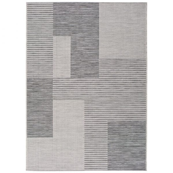 Sivý vonkajší koberec Universal Cork Squares, 155 x 230 cm