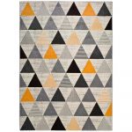 Sivo-oranžový koberec Universal Leo Triangles, 80 x 150 cm