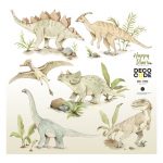 Sada detských nástenných samolepiek s dinosaurími motívmi Dekornik Happy Dino, 100 x 100 cm
