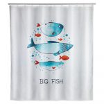 Prateľný sprchový záves Wenko Big Fish, 180 x 200 cm