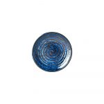 Modrý keramický tanier Mij Copper Swirl, ø 20 cm