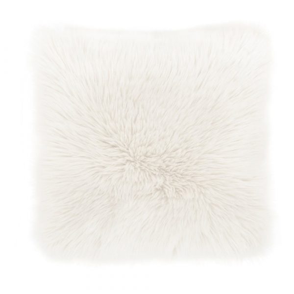 Biely vankúš Tiseco Home Studio Sheepskin, 45 × 45 cm