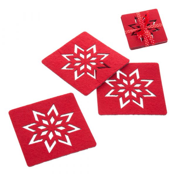 Sada 4 červených vianočných tácok Unimasa Star