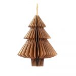Zlatohnedá papierová vianočná ozdoba v tvare stromu Only Natural, dĺžka 10 cm