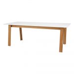Biely rozkládací jedálenský stôl v dekore dubového dreva Tenzo Profil