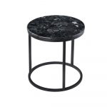 Čierny žulový stolík s podnožím v čiernej farbe RGE Crystal, ⌀ 50 cm