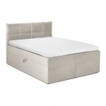 Béžová zamatová dvojlôžková posteľ Mazzini Beds Mimicry, 180 x 200 cm