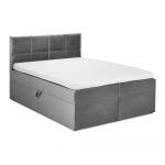 Sivá zamatová dvojlôžková posteľ Mazzini Beds Mimicry, 180 x 200 cm