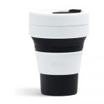 Bielo-čierny skladací hrnček Stojo Pocket Cup, 355 ml