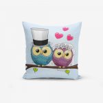Obliečka na vaknúš s prímesou bavlny Minimalist Cushion Covers Fall In Love Owls, 45 × 45 cm