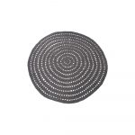 Tmavosivý kruhový bavlnený koberec LABEL51 Knitted, ⌀ 150 cm