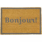 Rohožka z prírodného kokosového vlákna Artsy Doormats Bonjour Grey, 40 x 60 cm