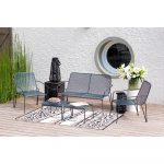 Sivá kovová 5-dielna súprava záhradného nábytku Ezeis Ambroise