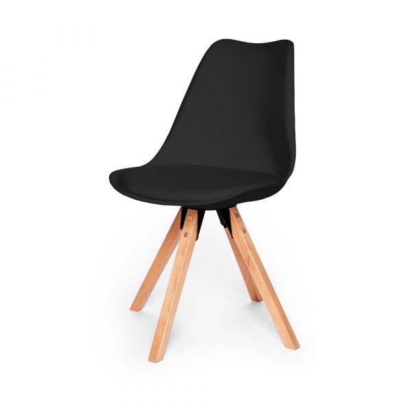 Súprava 2 čiernych stoličiek s podnožím z bukového dreva loomi.design Eco