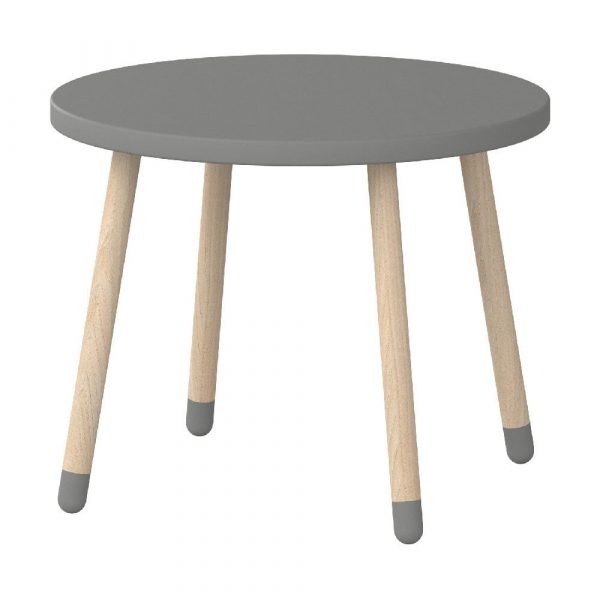 Sivý detský stolík Flexa Dots, ø 60 cm