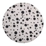 Detský čierno-biely koberec Bloomingville Dots, ⌀ 80 cm