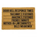 Rohožka z prírodného kokosového vlákna Artsy Doormats Door Bell Response Times, 40 x 60 cm