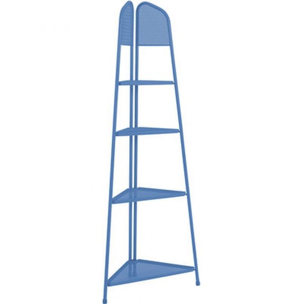 Modrá kovová rohová polica na balkón ADDU MWH, výška 180 cm