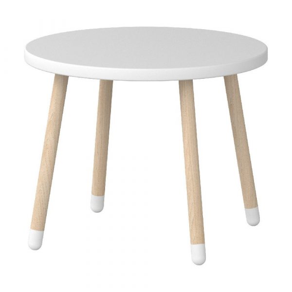 Biely detský stolík Flexa Dots, ø 60 cm
