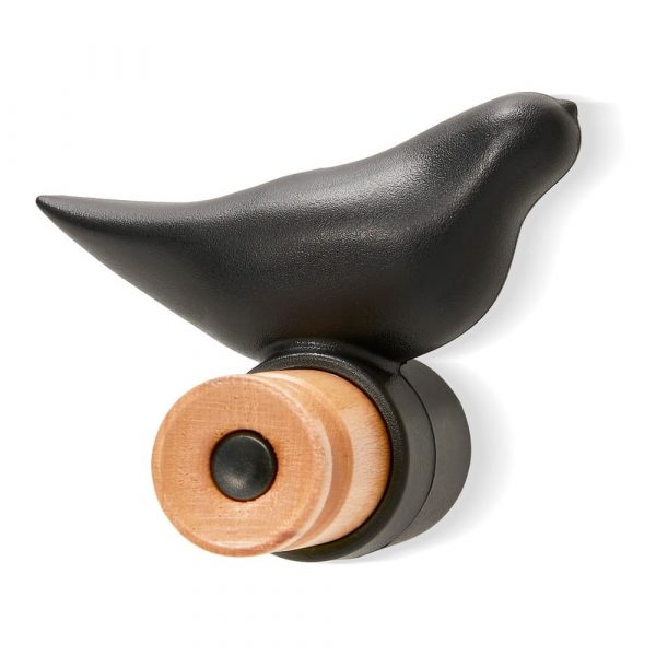 Čierny nástenný háčik loomi.design Bird