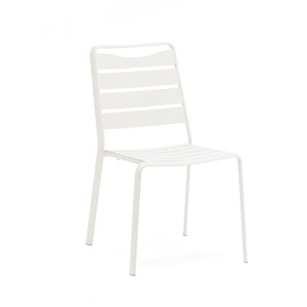 Súprava 4 bielych záhradných stoličiek z hliníka Ezeis Spring