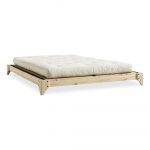 Dvojlôžková posteľ z borovicového dreva s matracom a tatami Karup Design Elan Comfort Mat Natural/Natural, 160 × 200 cm