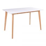 Jedálenský stôl s bielou doskou loomi.design Vojens, 120 x 70 cm