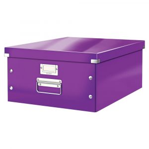 Fialová úložná škatuľa Leitz Universal, dĺžka 48 cm