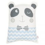Modrý detský vankúšik s prímesou bavlny Mike & Co. NEW YORK Pillow Toy Panda, 25 x 36 cm