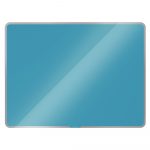 Modrá sklenená magnetická tabuľa Leitz Cosy, 80 x 60 cm