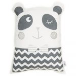 Sivý detský vankúšik s prímesou bavlny Mike & Co. NEW YORK Pillow Toy Panda, 25 x 36 cm