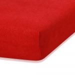 Červená elastická plachta s vysokým podielom bavlny AmeliaHome Ruby, 200 x 160-180 cm