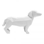 Matne biela soška PT LIVING Origami Standing Dog, výška 20,8 cm