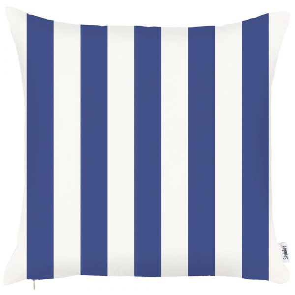 Modrá obliečka na vankúš Mike & Co. NEW YORK Sail Stripes, 43 x 43 cm