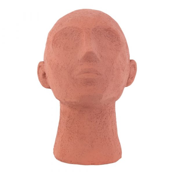 Terakotovooranžová dekoratívna soška PT LIVING Face Art, výška 22,8 cm