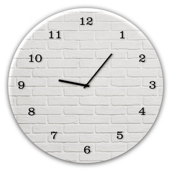 Nástenné hodiny Styler Glassclock White Brick, ⌀ 30 cm