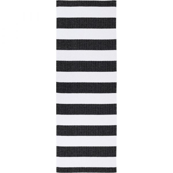 Čierno-biely behúň vhodný do exteriéru Narma Birkas, 70 × 350 cm