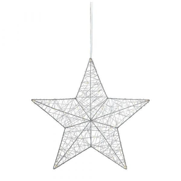 LED svietiaca dekorácia Markslöjd Tjusa Star Silver, ø 50 cm