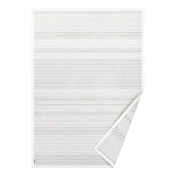Biely vzorovaný obojstranný koberec Narma Tsirgu, 250 × 80 cm